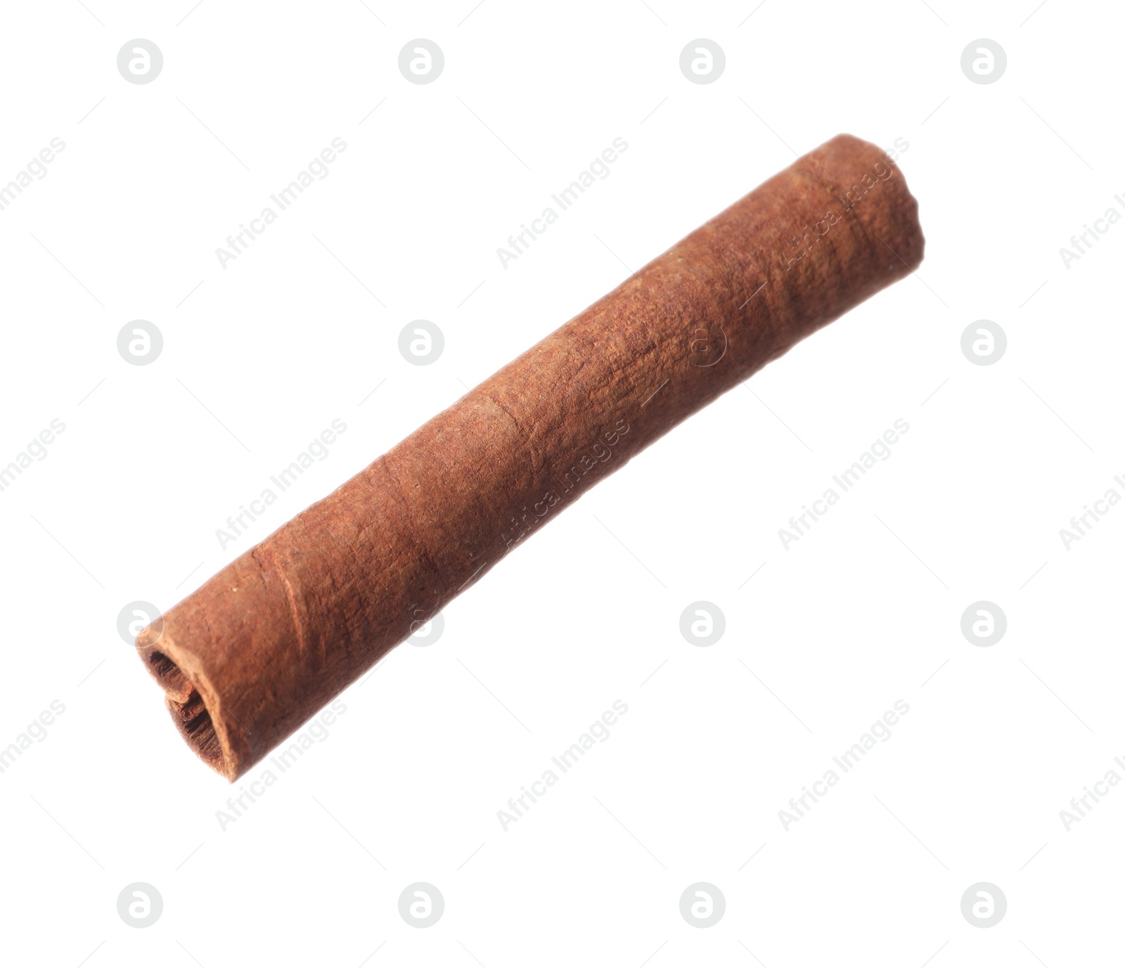 Photo of One aromatic cinnamon stick isolated on white