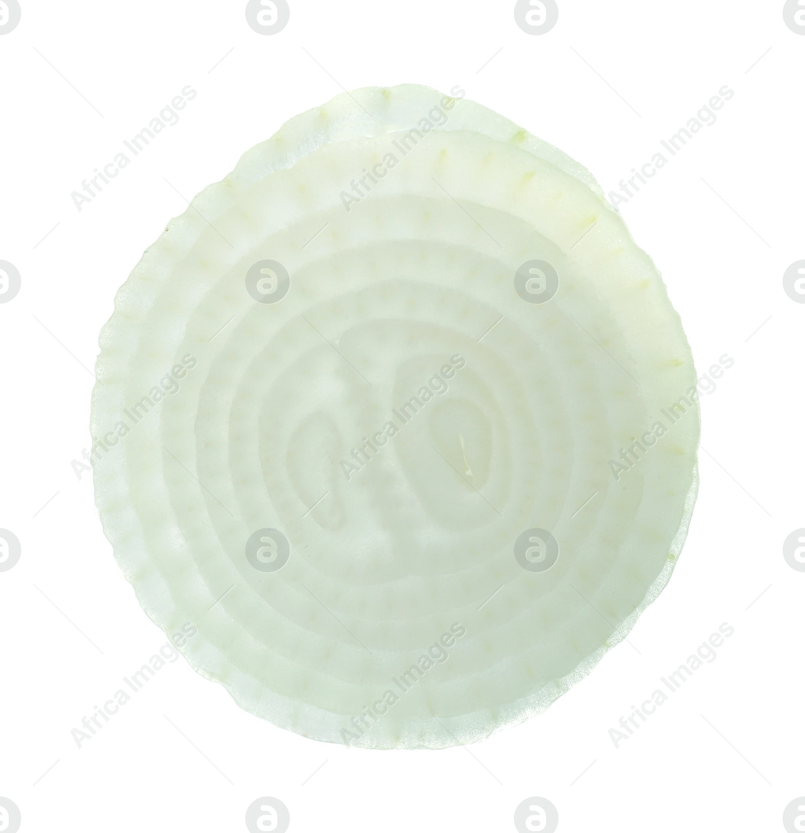 Photo of Slice of fresh onion on white background