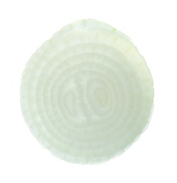 Slice of fresh onion on white background