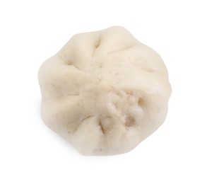 Photo of Delicious bao bun (baozi) isolated on white, top view