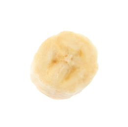 Photo of Slice of tasty ripe banana isolated on white