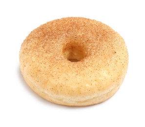 One sweet delicious donut on white background