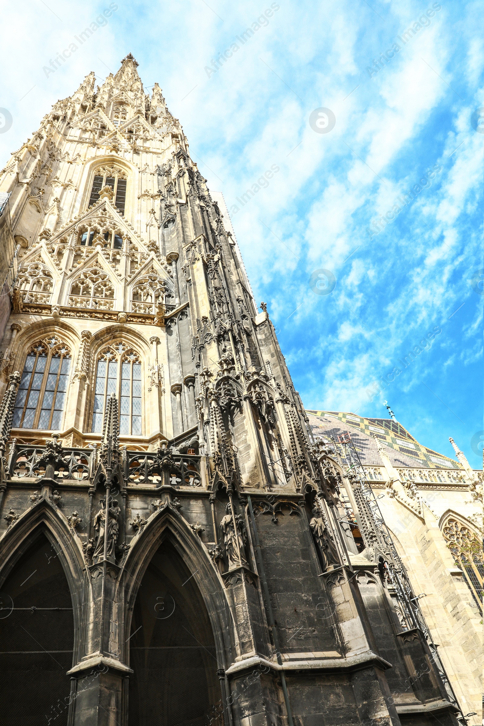 Photo of VIENNA, AUSTRIA - APRIL 26, 2019: Low angle view of St. Stephen's Cathedral