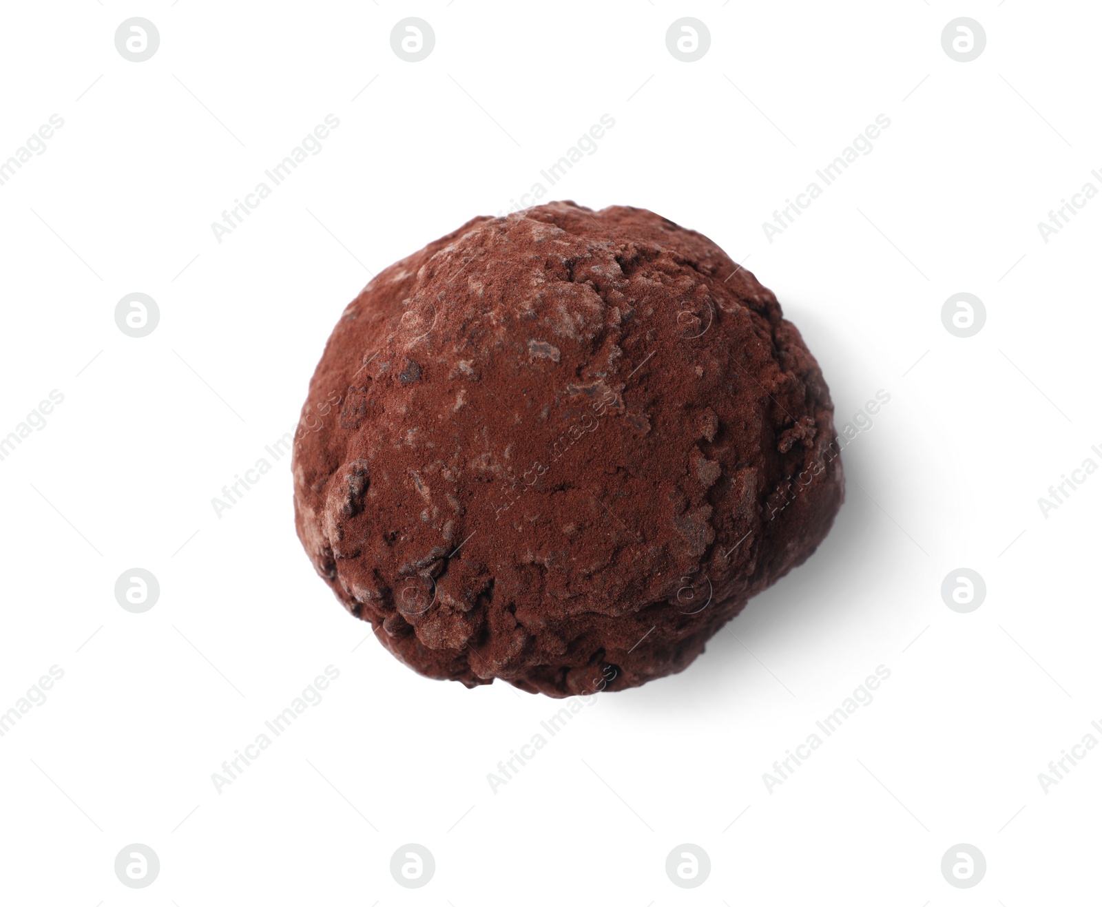 Photo of Tasty chocolate truffle candy isolated on white