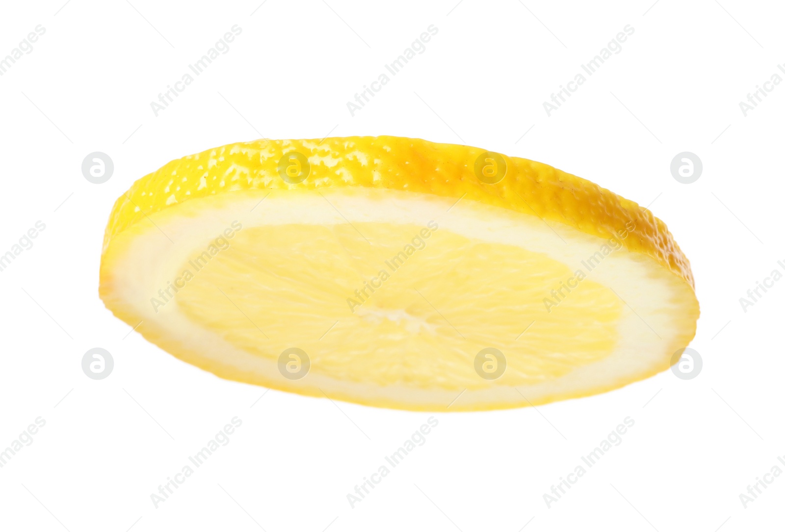 Photo of Cut fresh juicy lemon on white background