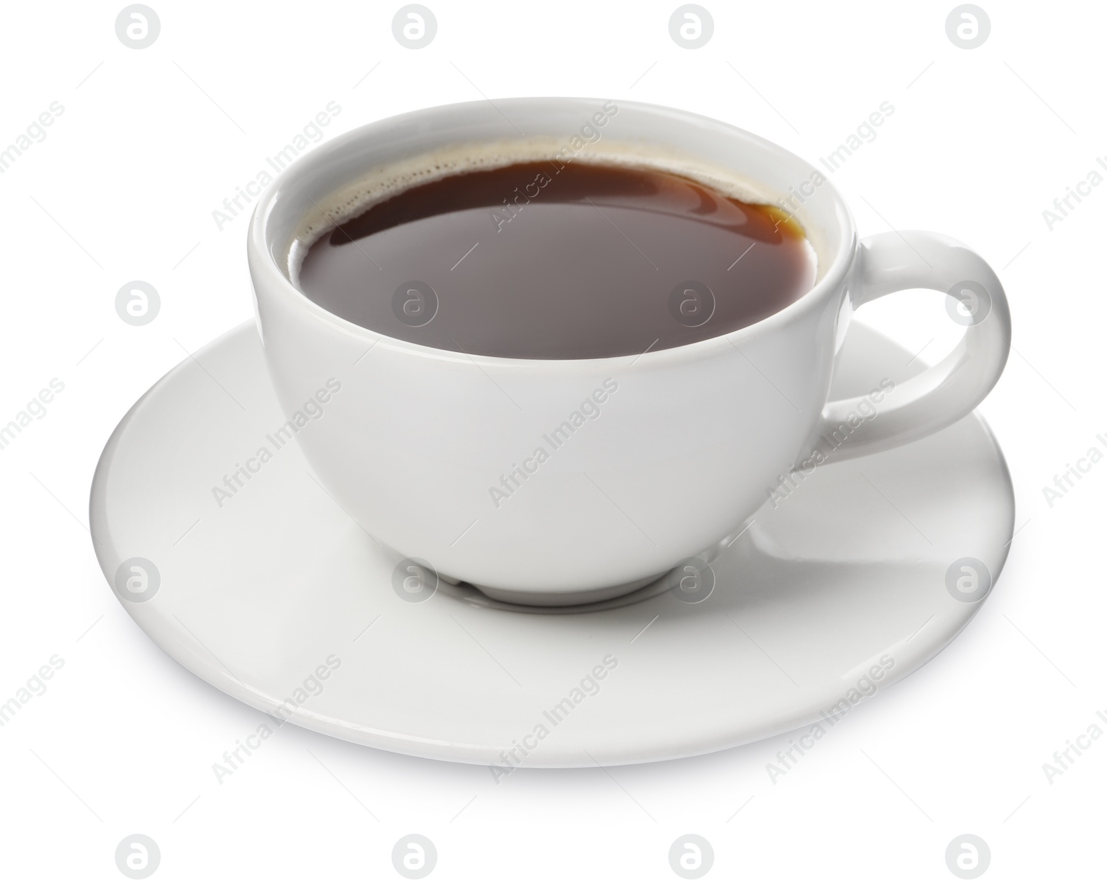 Photo of Cup of aromatic coffee isolated on white