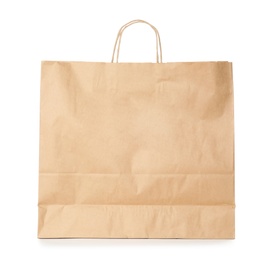 Paper shopping bag isolated on white. Mock up for design