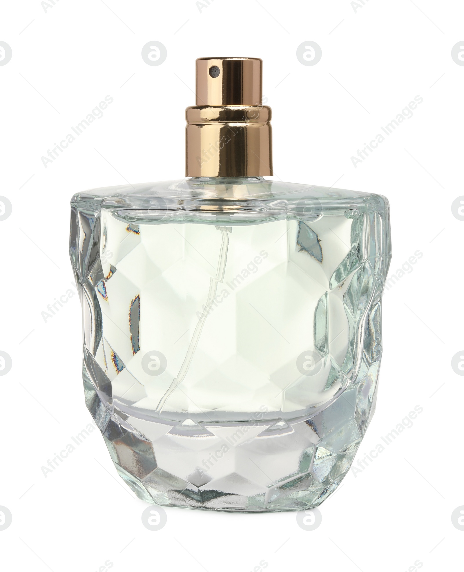 Photo of Luxury perfume in bottle isolated on white