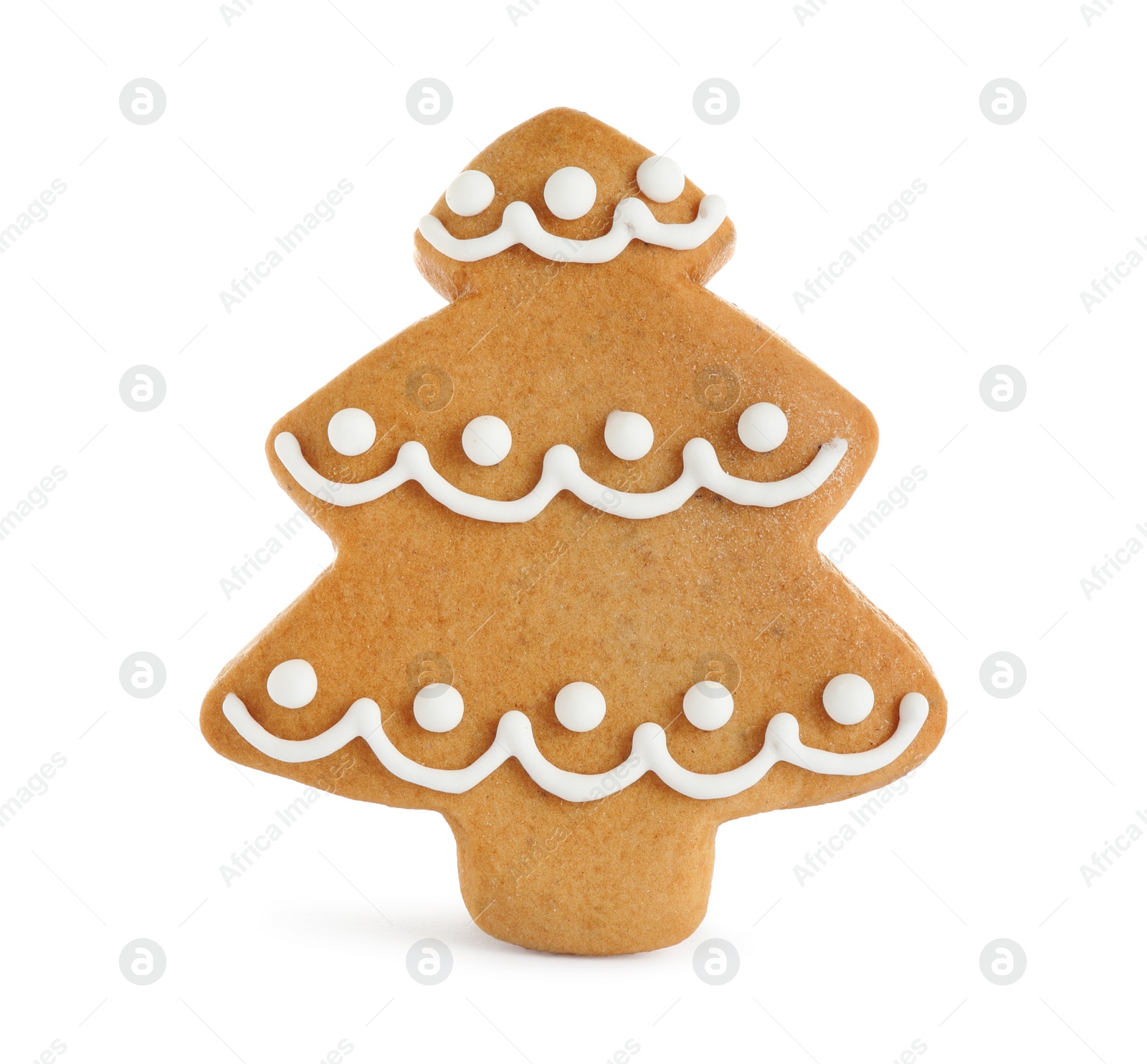 Photo of Tasty homemade Christmas cookie on white background