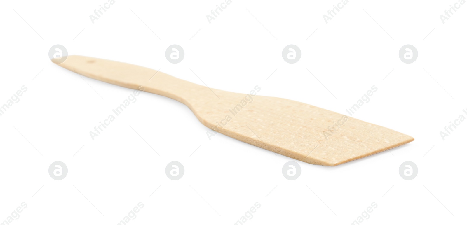 Photo of Wooden spatula isolated on white. Cooking utensil