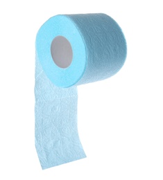 Roll of toilet paper on white background. Personal hygiene