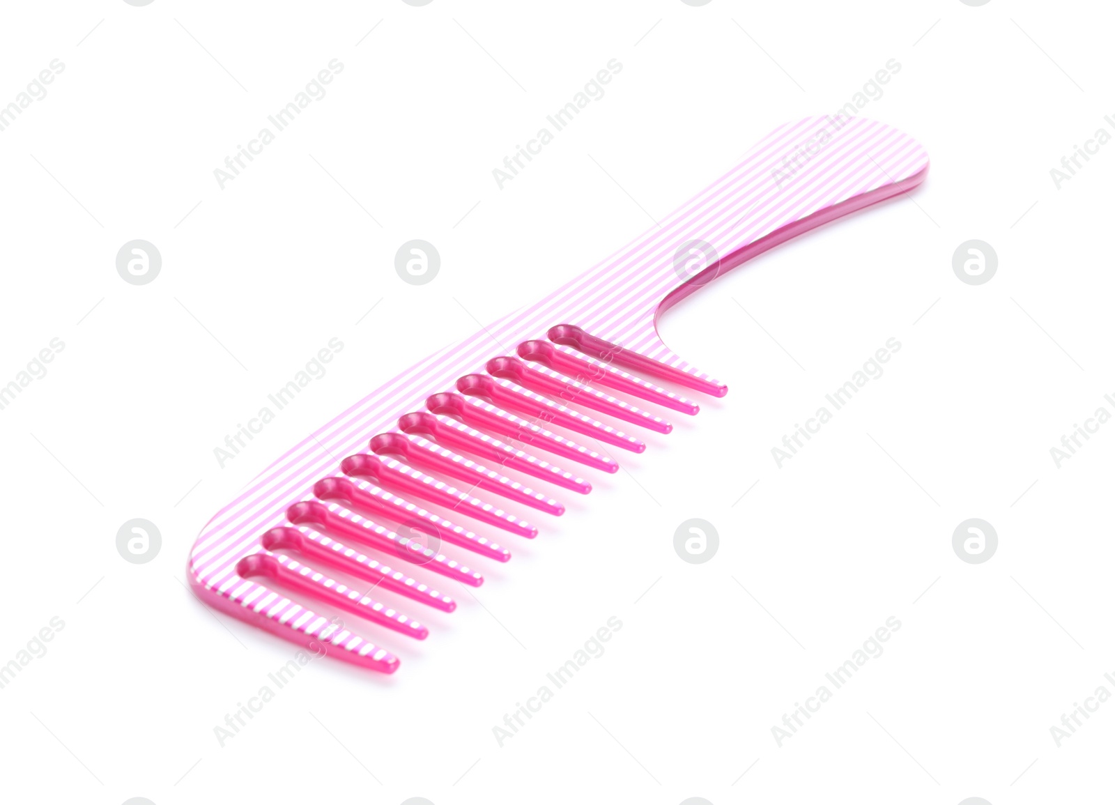 Photo of New pink hair comb isolated on white