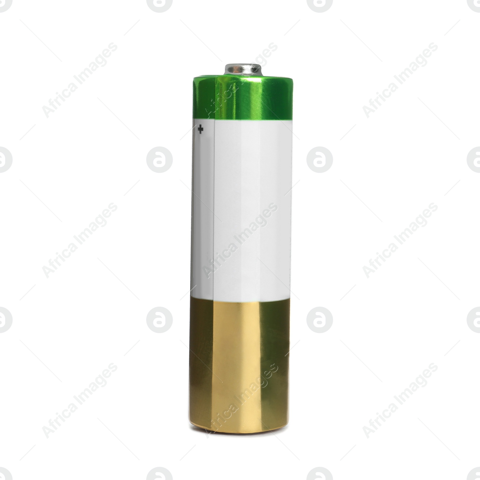 Image of New AA battery isolated on white. Dry cell