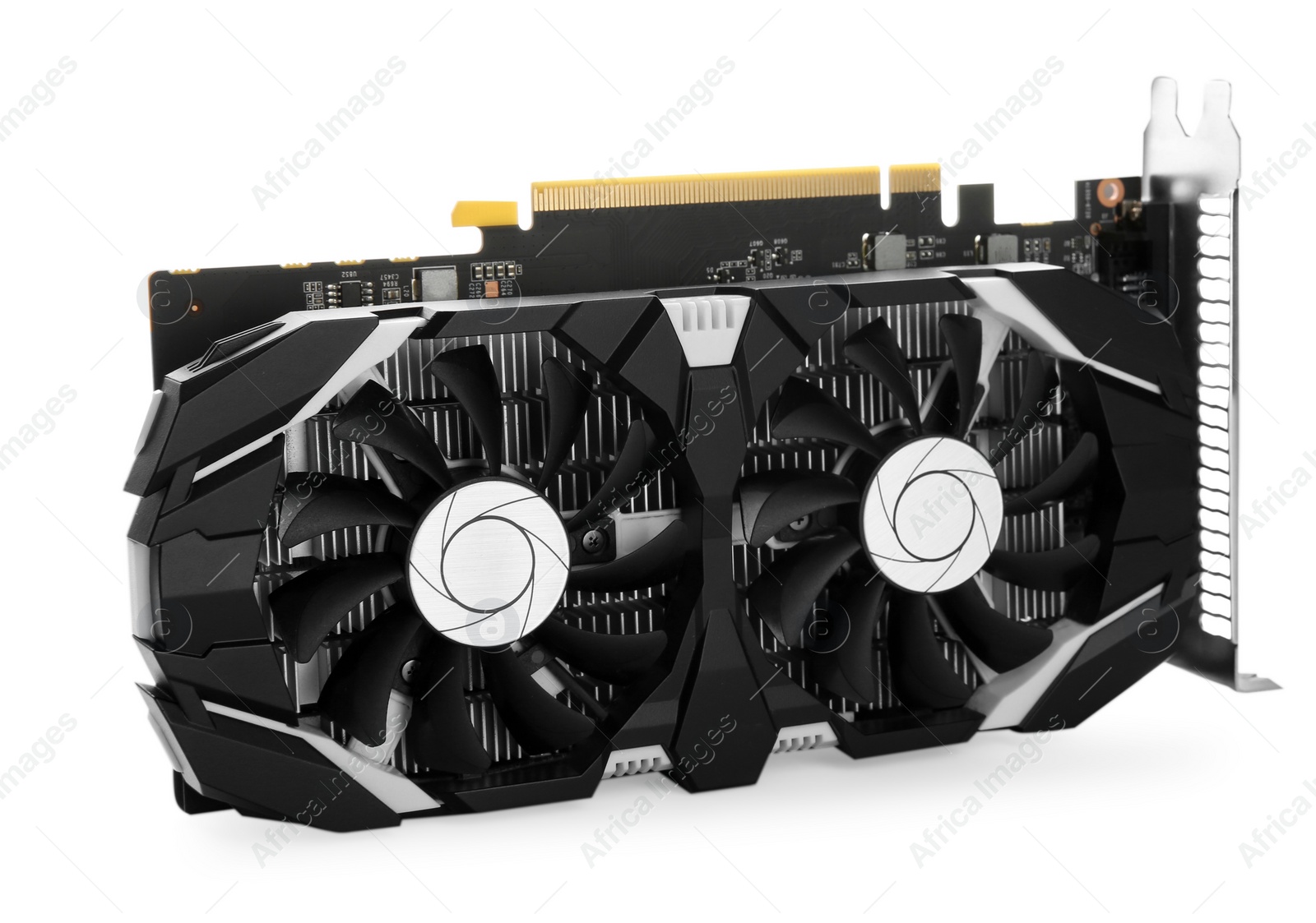 Photo of One computer graphics card isolated on white
