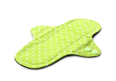 Cloth menstrual pad isolated on white. Reusable female hygiene product
