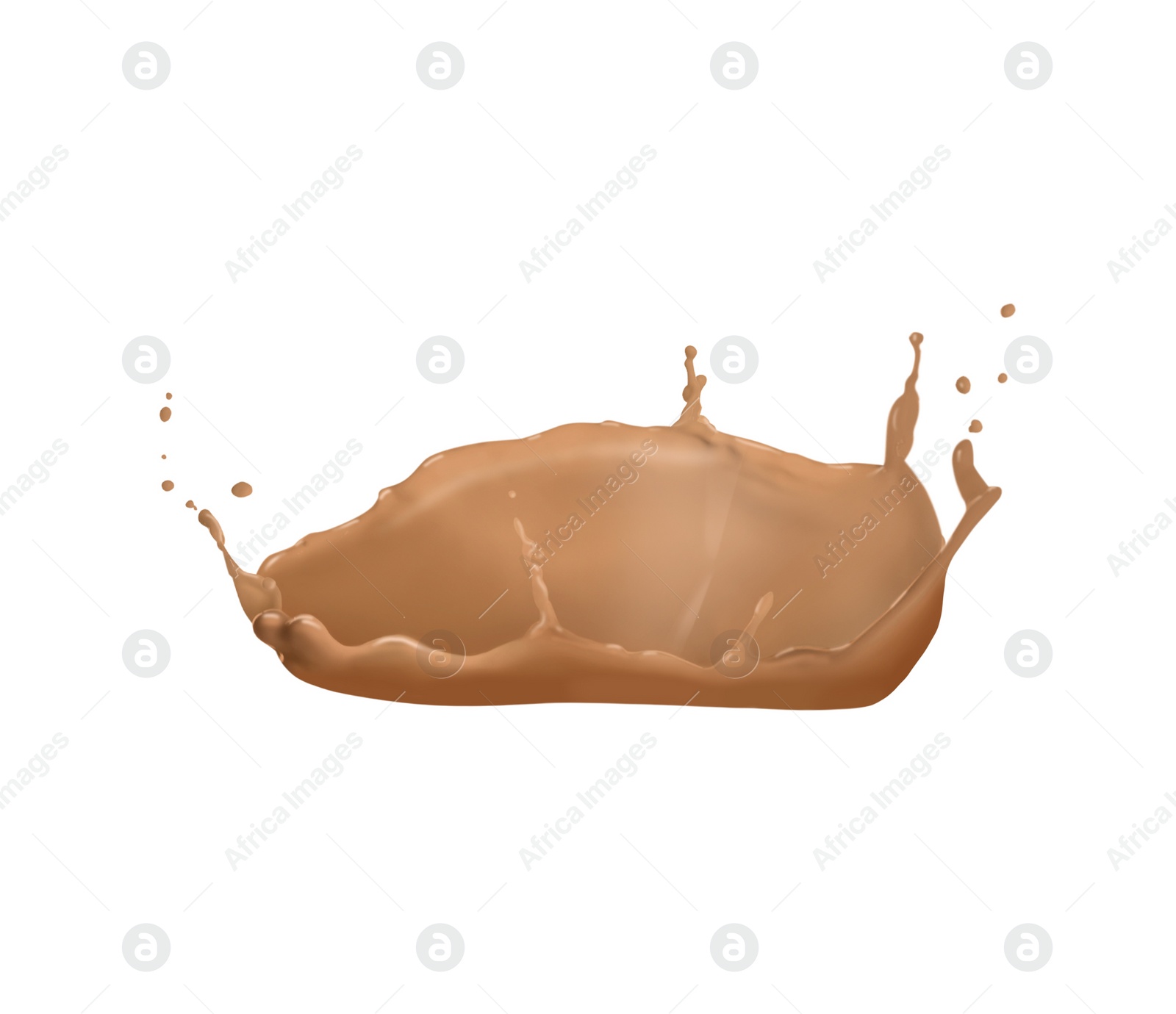 Image of Splash of delicious chocolate milk on white background