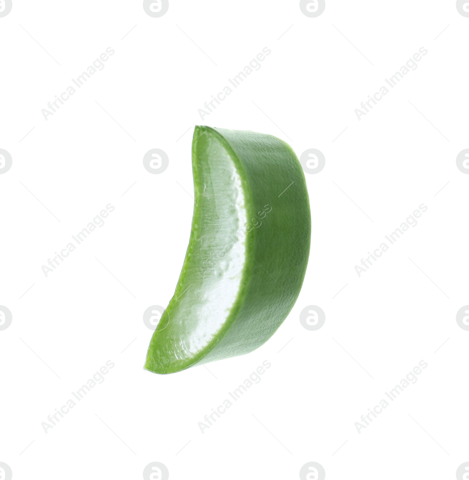 Photo of Aloe vera slice on white background