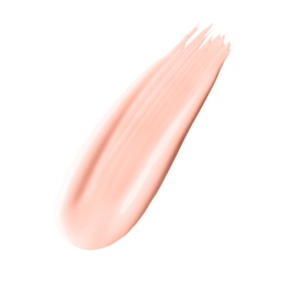 Photo of Stroke of pink color correcting concealer isolated on white