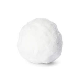 Photo of Single snowball isolated on white. Winter activities