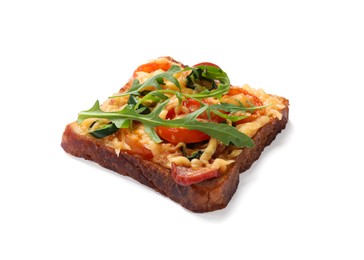 One tasty pizza toast isolated on white