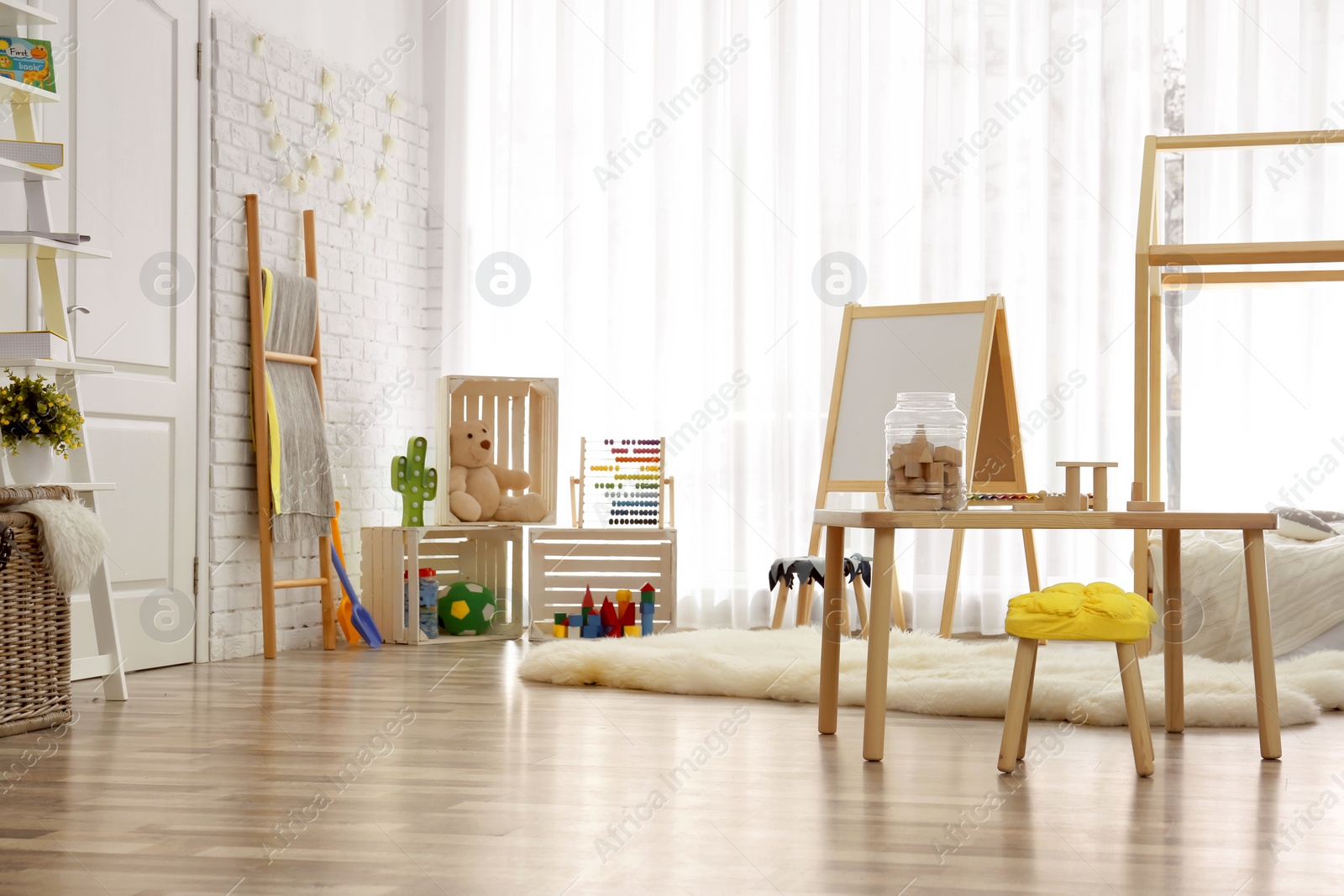 Photo of Modern child room interior setting. Idea for home design