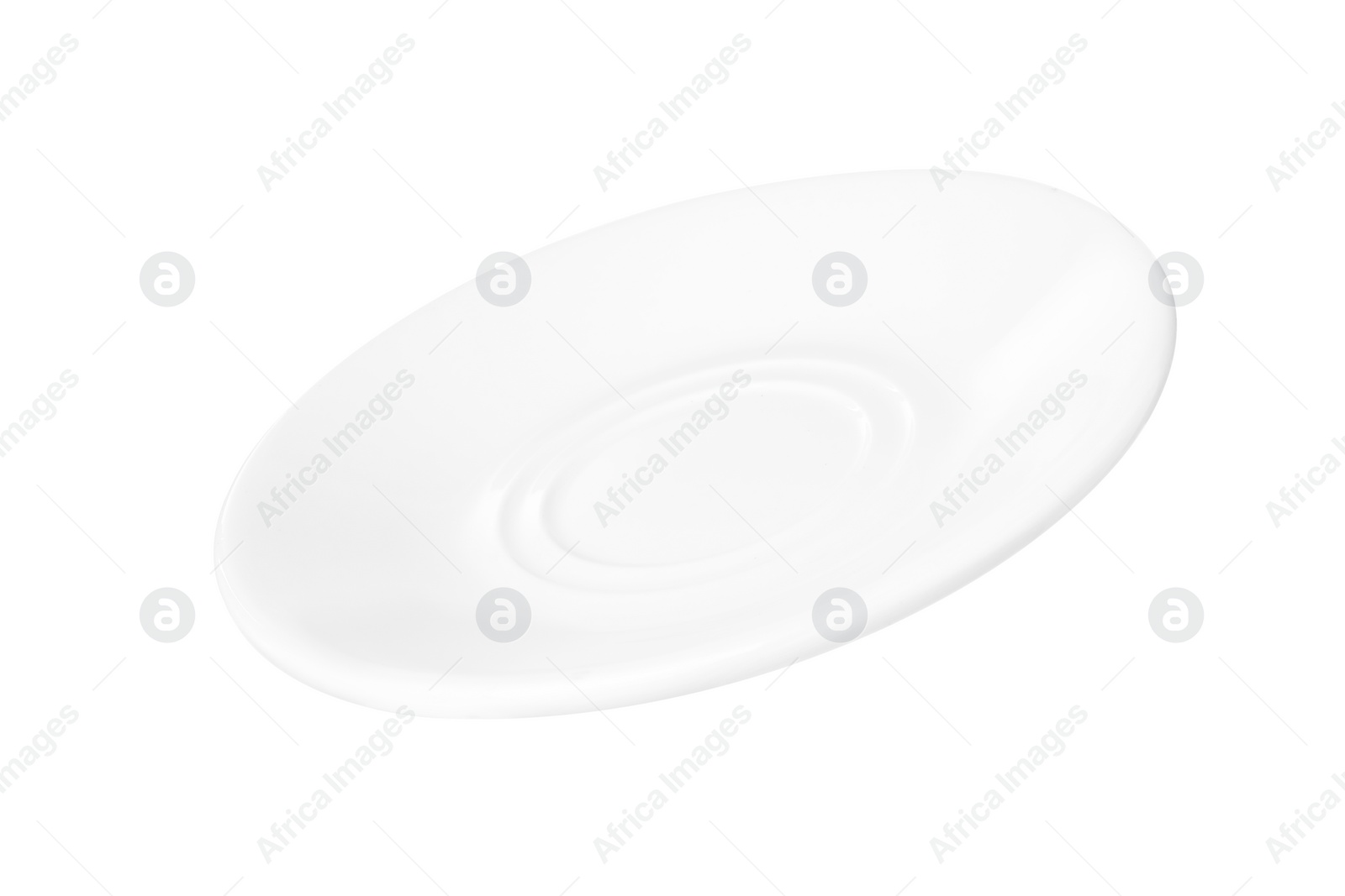 Photo of Ceramic plate isolated on white. Cooking utensil