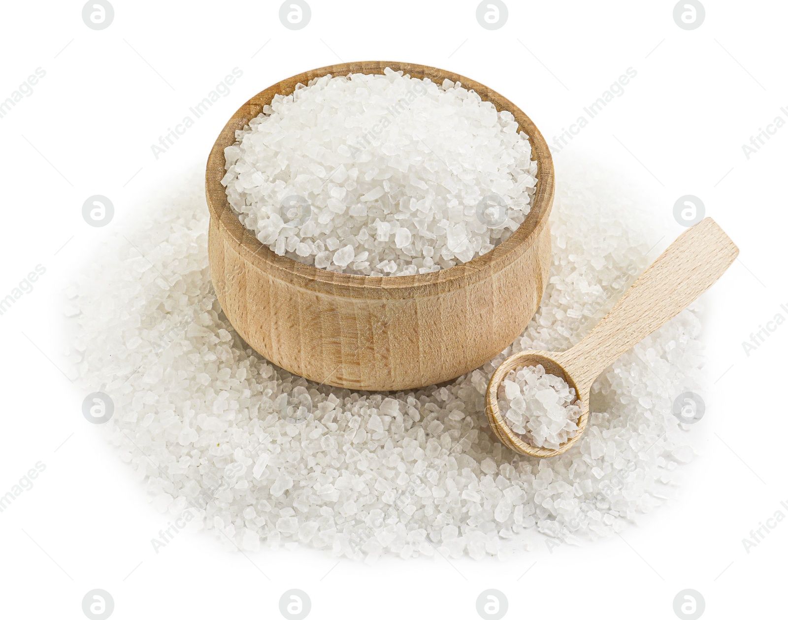 Photo of Organic salt isolated on white. Natural product