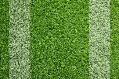 Green grass with white markings, top view