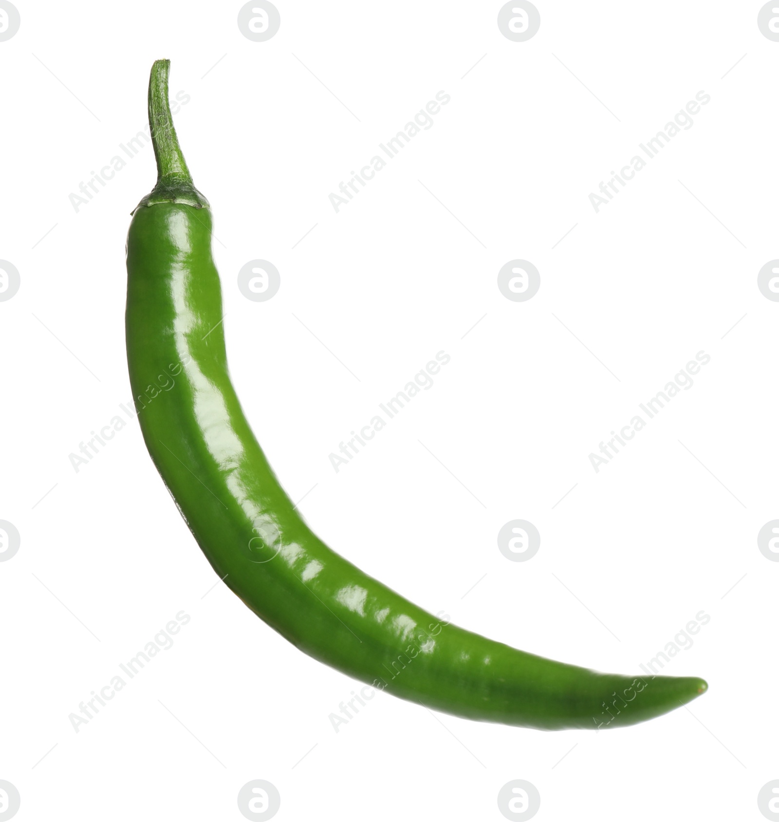 Photo of Green hot chili pepper isolated on white