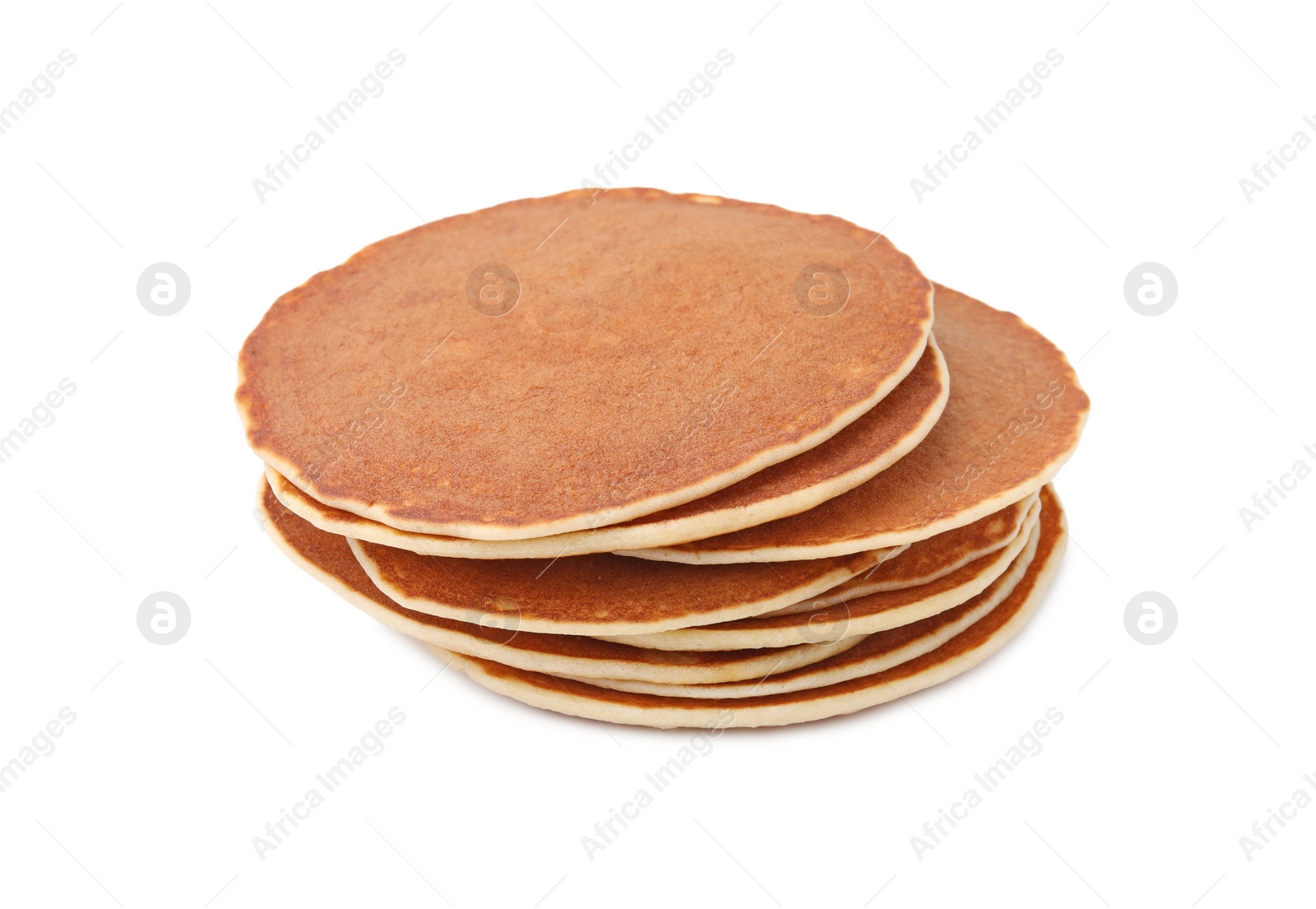 Photo of Stack of tasty pancakes isolated on white