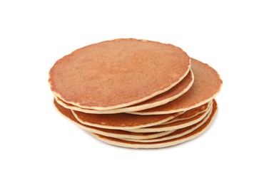 Photo of Stack of tasty pancakes isolated on white
