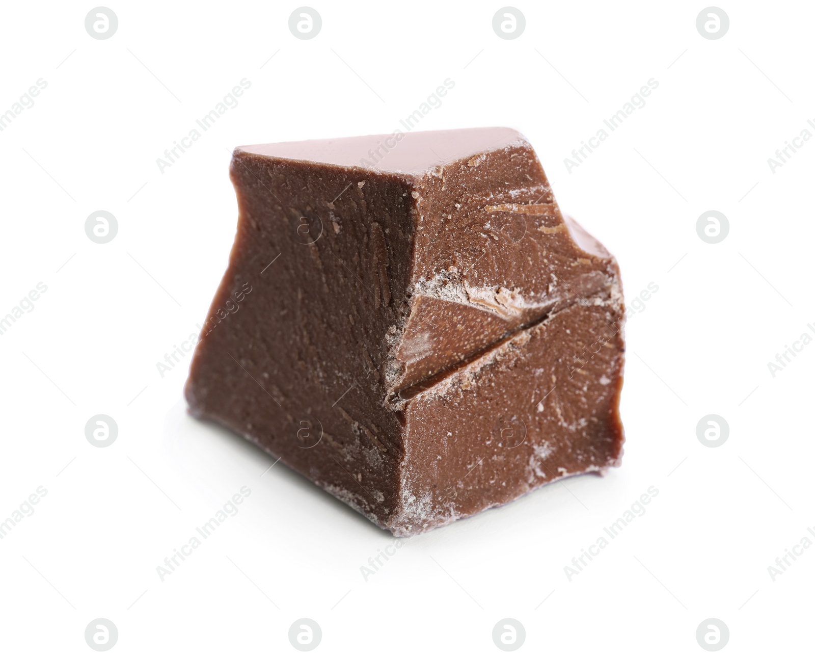 Photo of Piece of milk chocolate isolated on white