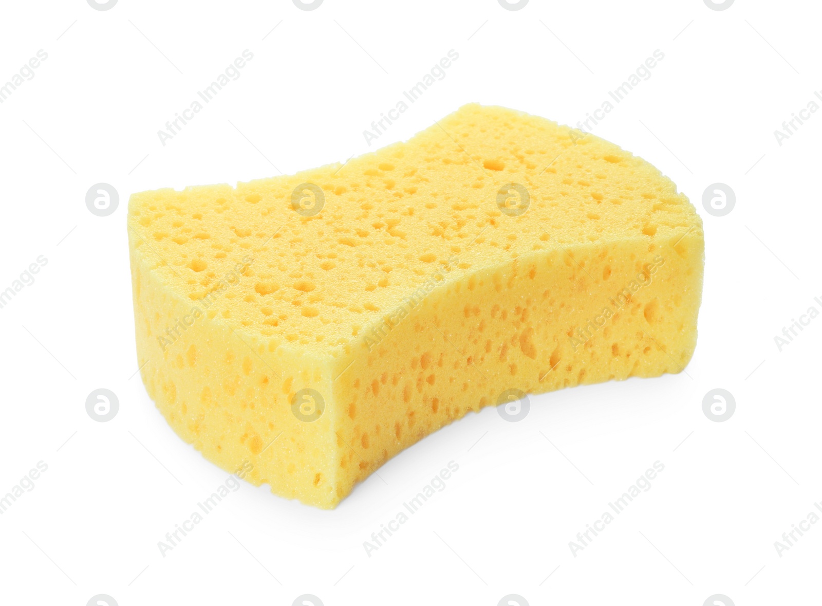 Photo of One new yellow sponge isolated on white