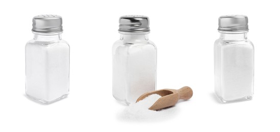 Image of Set of natural salt isolated on white