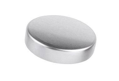 Photo of One silver bottle cap isolated on white