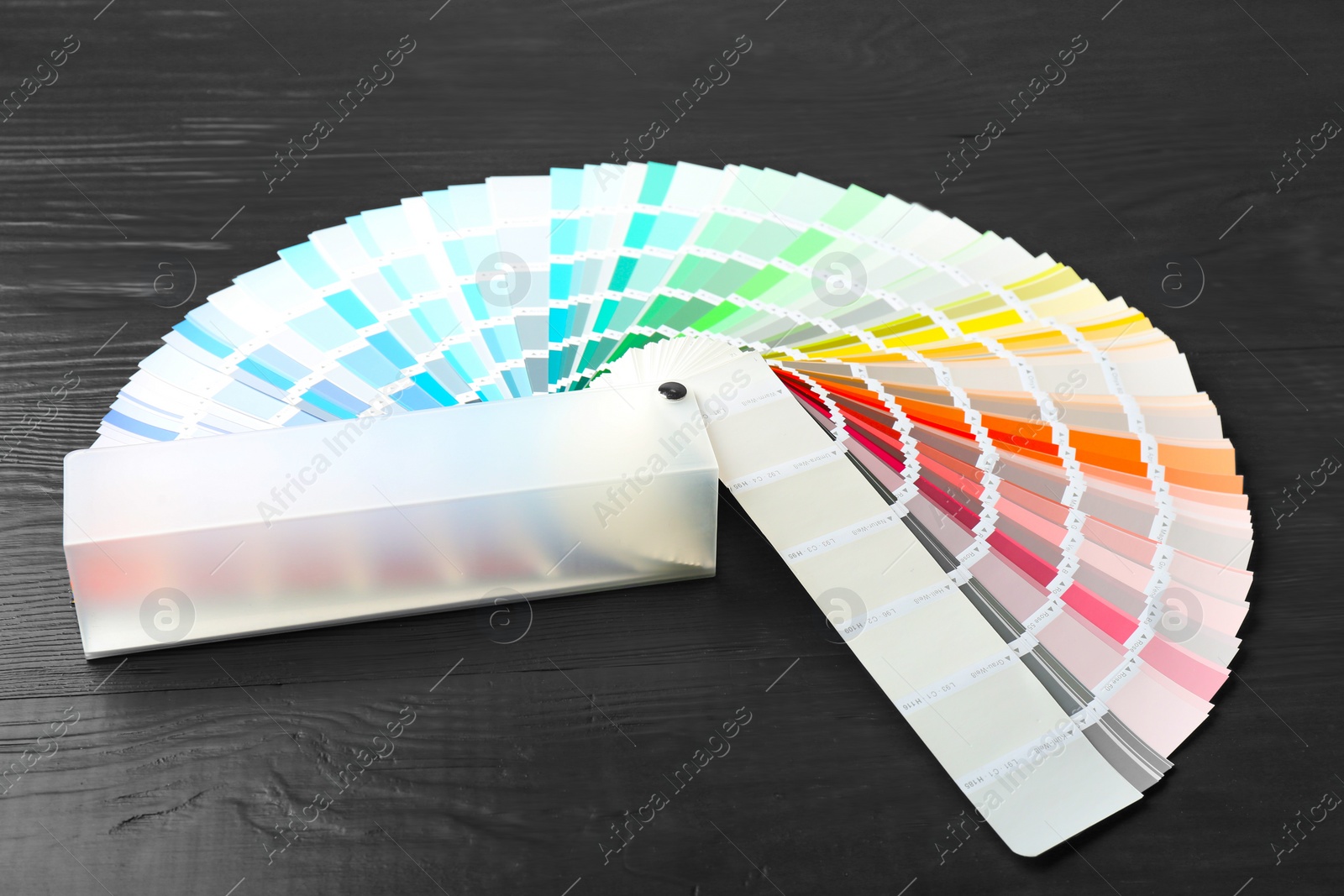 Photo of Color palette samples on black background