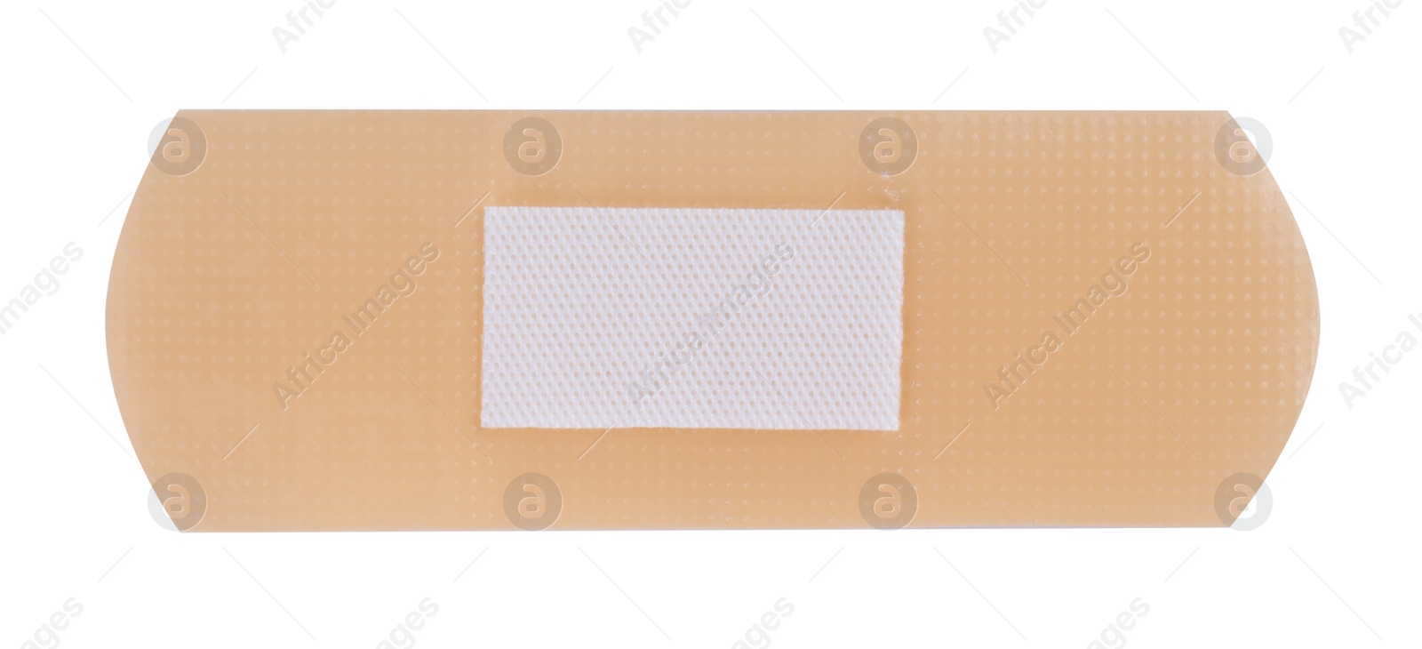 Photo of One medical adhesive bandage isolated on white, top view