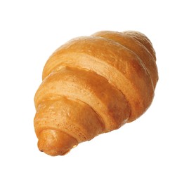 Photo of One delicious fresh croissant isolated on white