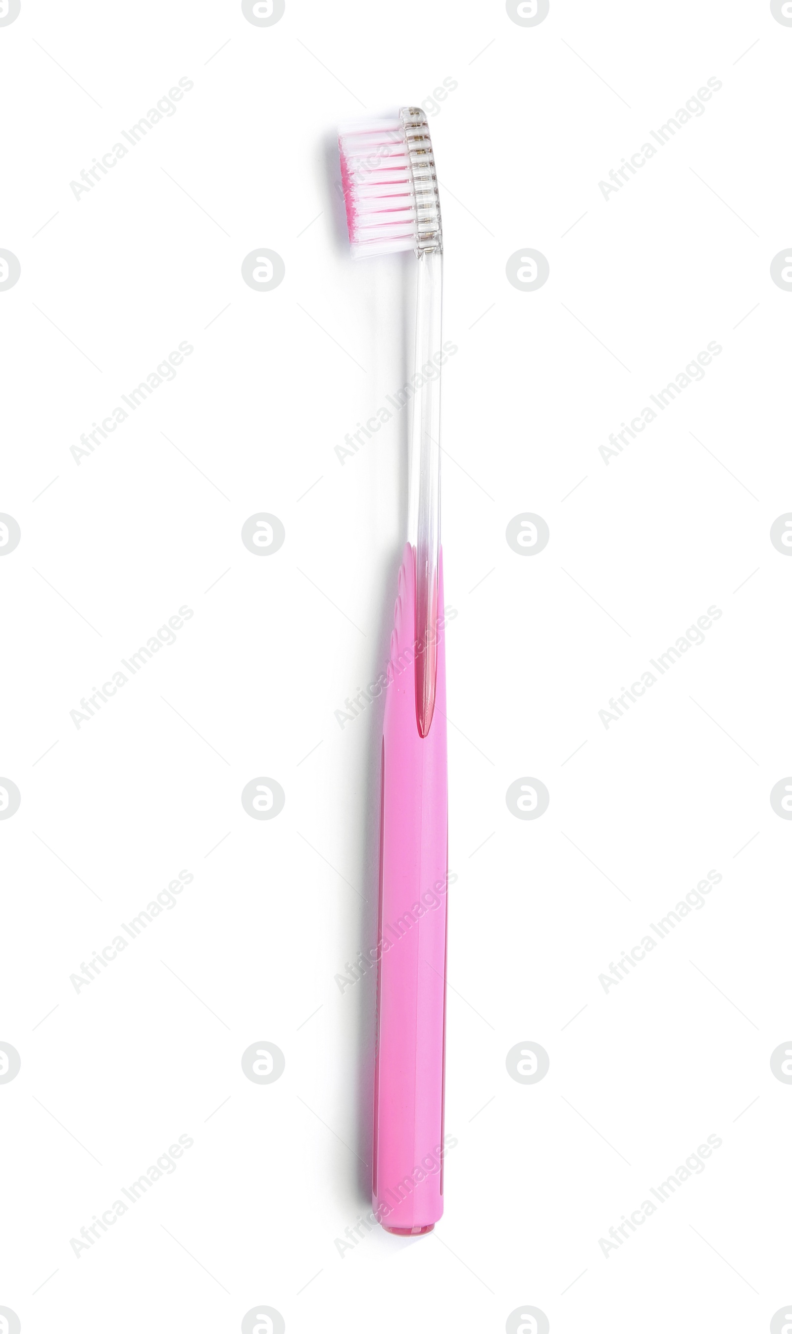 Photo of Color toothbrush on white background. Dental care