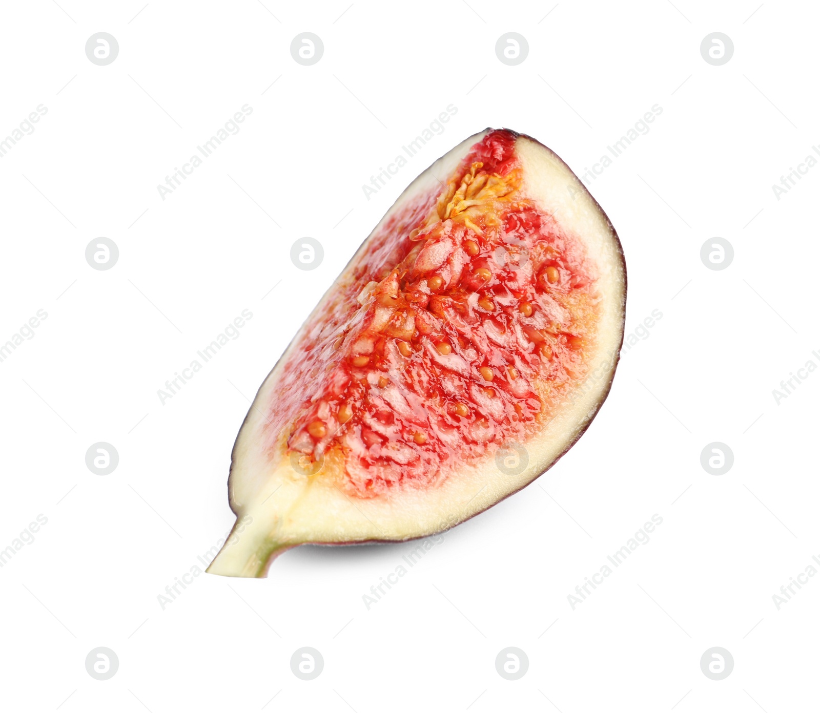 Photo of Slice of fresh fig isolated on white