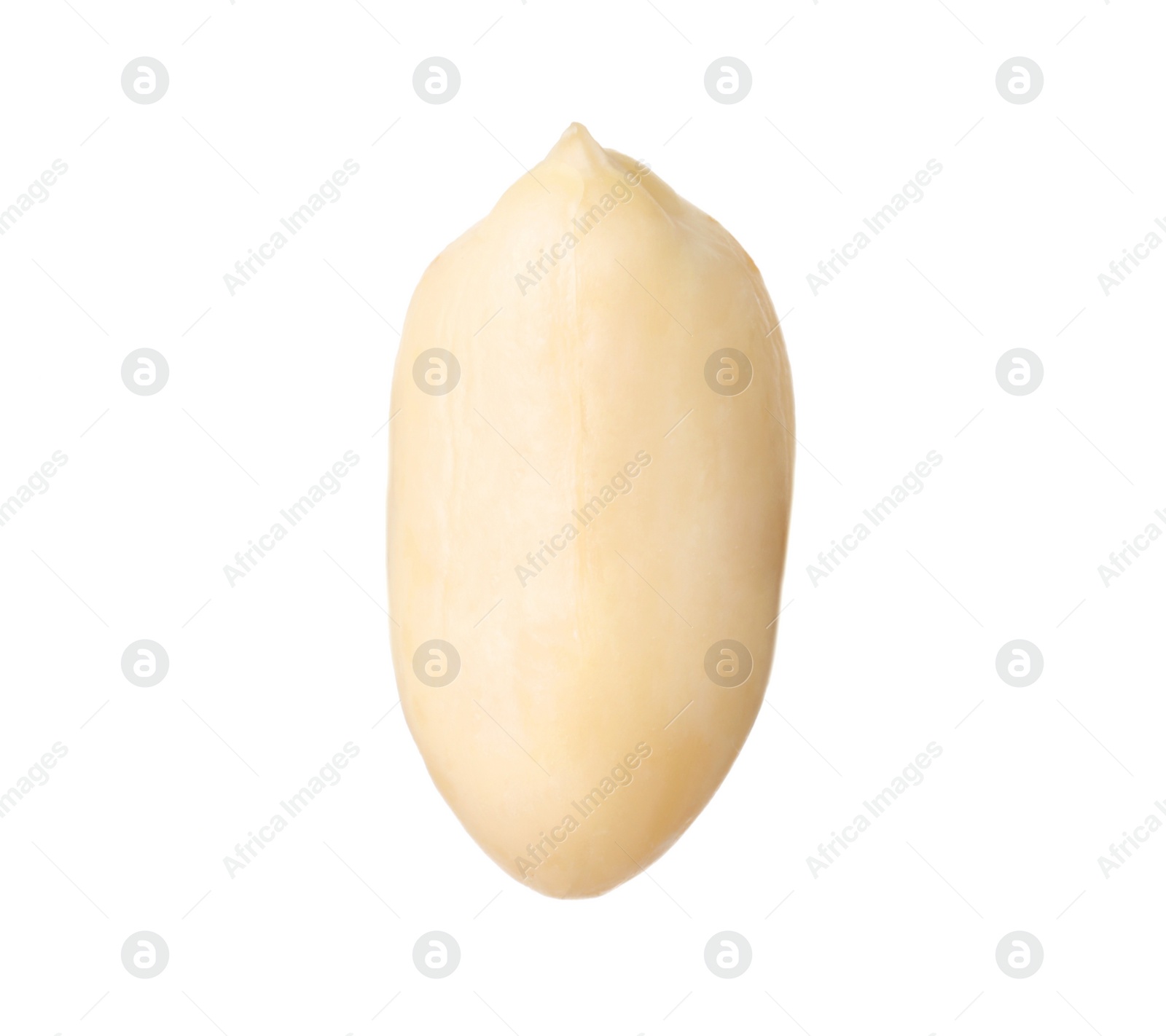 Photo of One fresh peeled peanut isolated on white