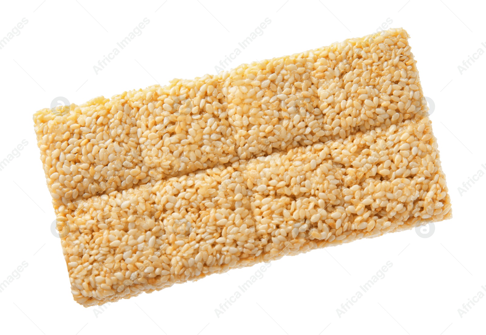 Photo of Delicious sesame kozinaki bar isolated on white