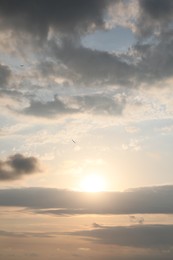 Picturesque view of sunset with beautiful clouds