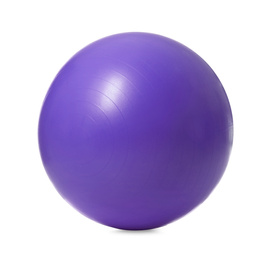 Image of New purple fitness ball isolated on white