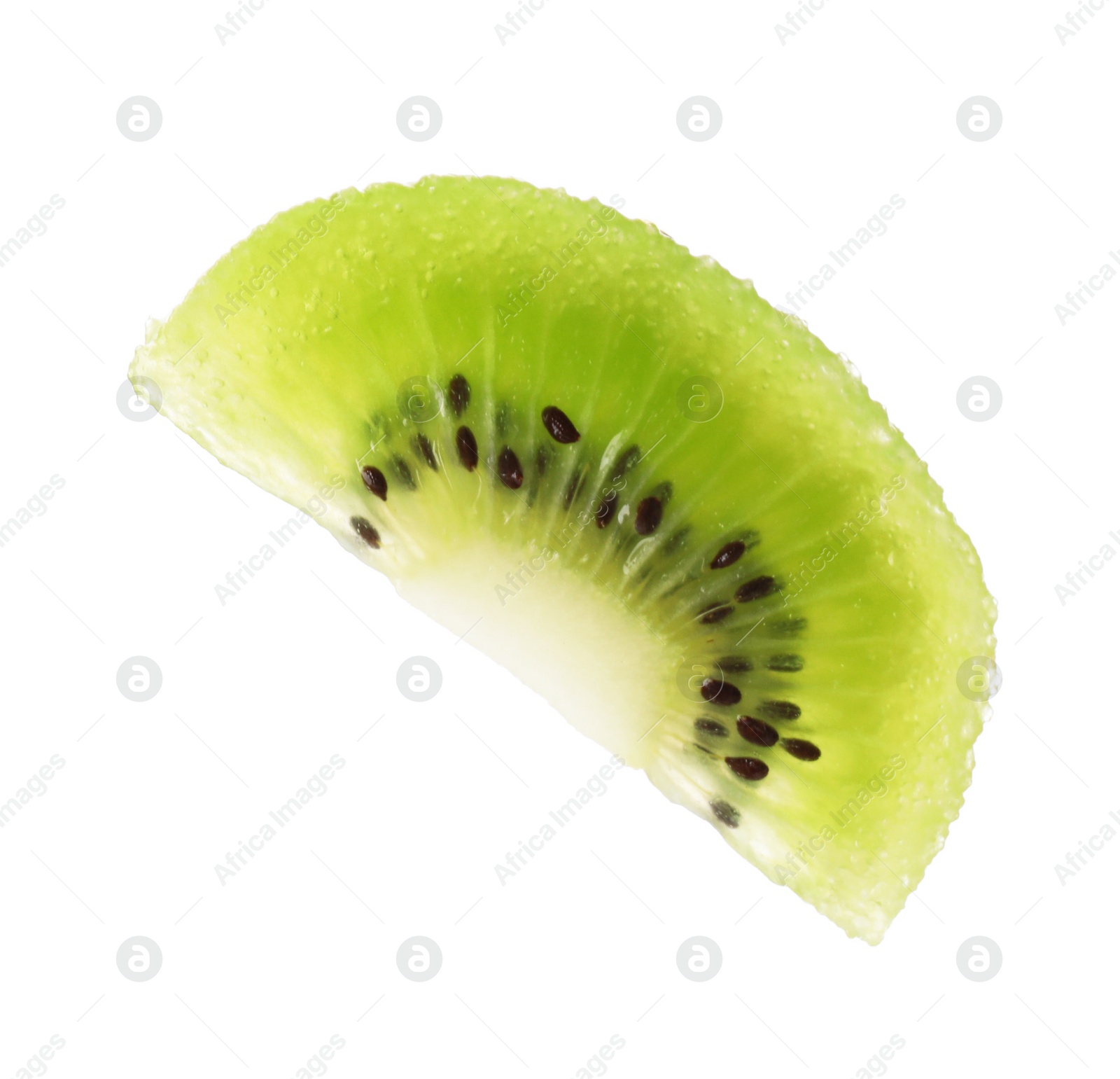 Photo of Cut fresh juicy kiwi on white background