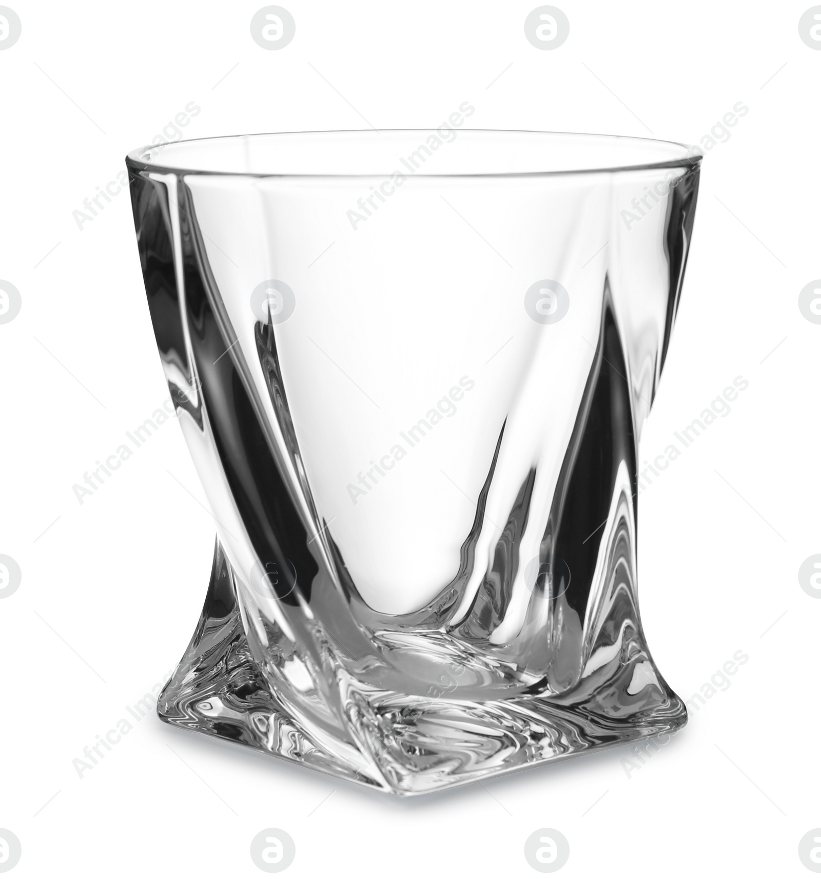 Photo of Empty clear lowball glass isolated on white