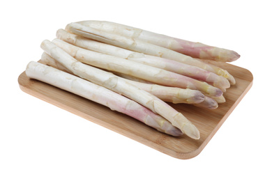 Photo of Fresh ripe raw asparagus isolated on white