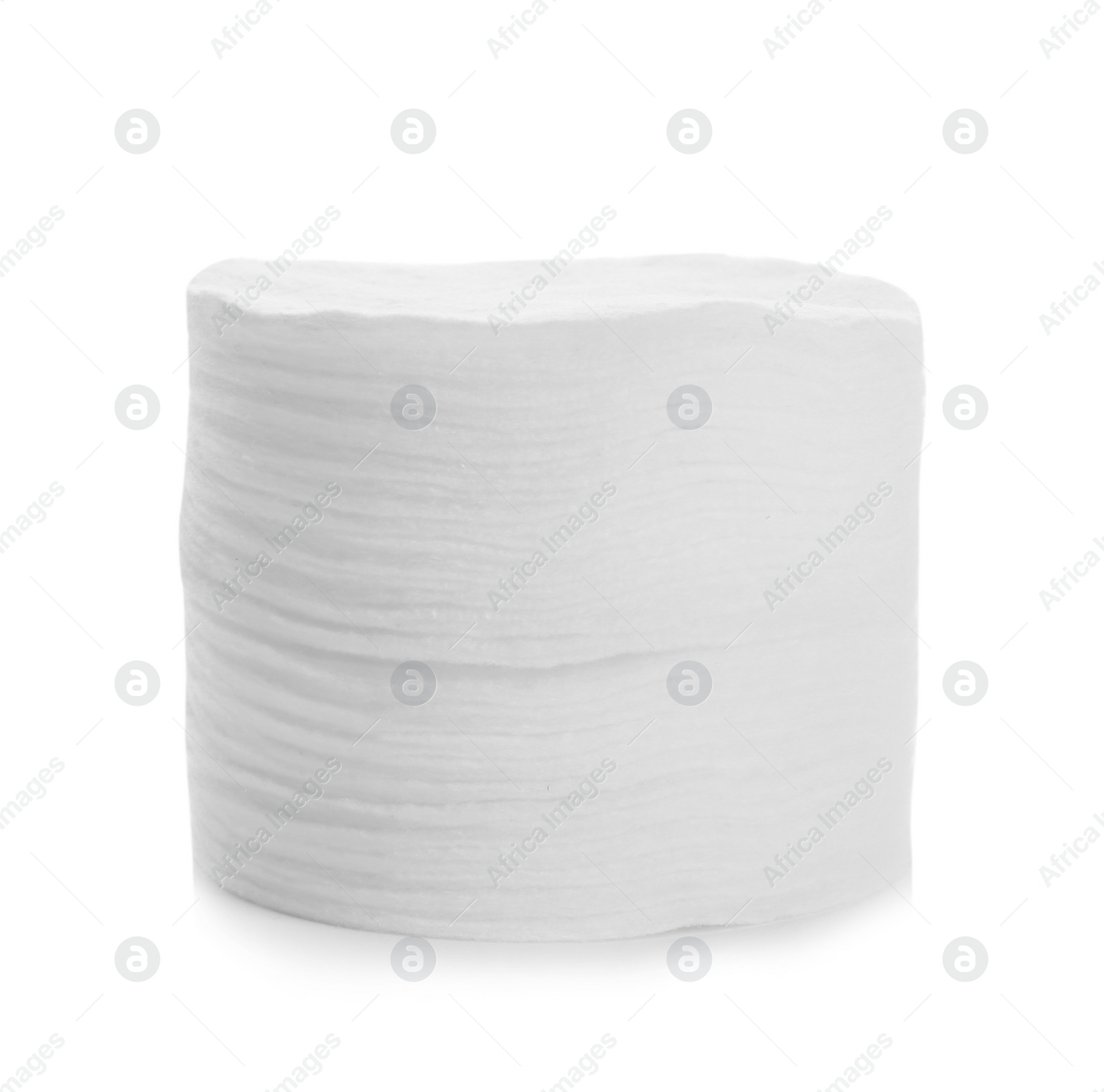 Photo of Stack of cotton pads isolated on white