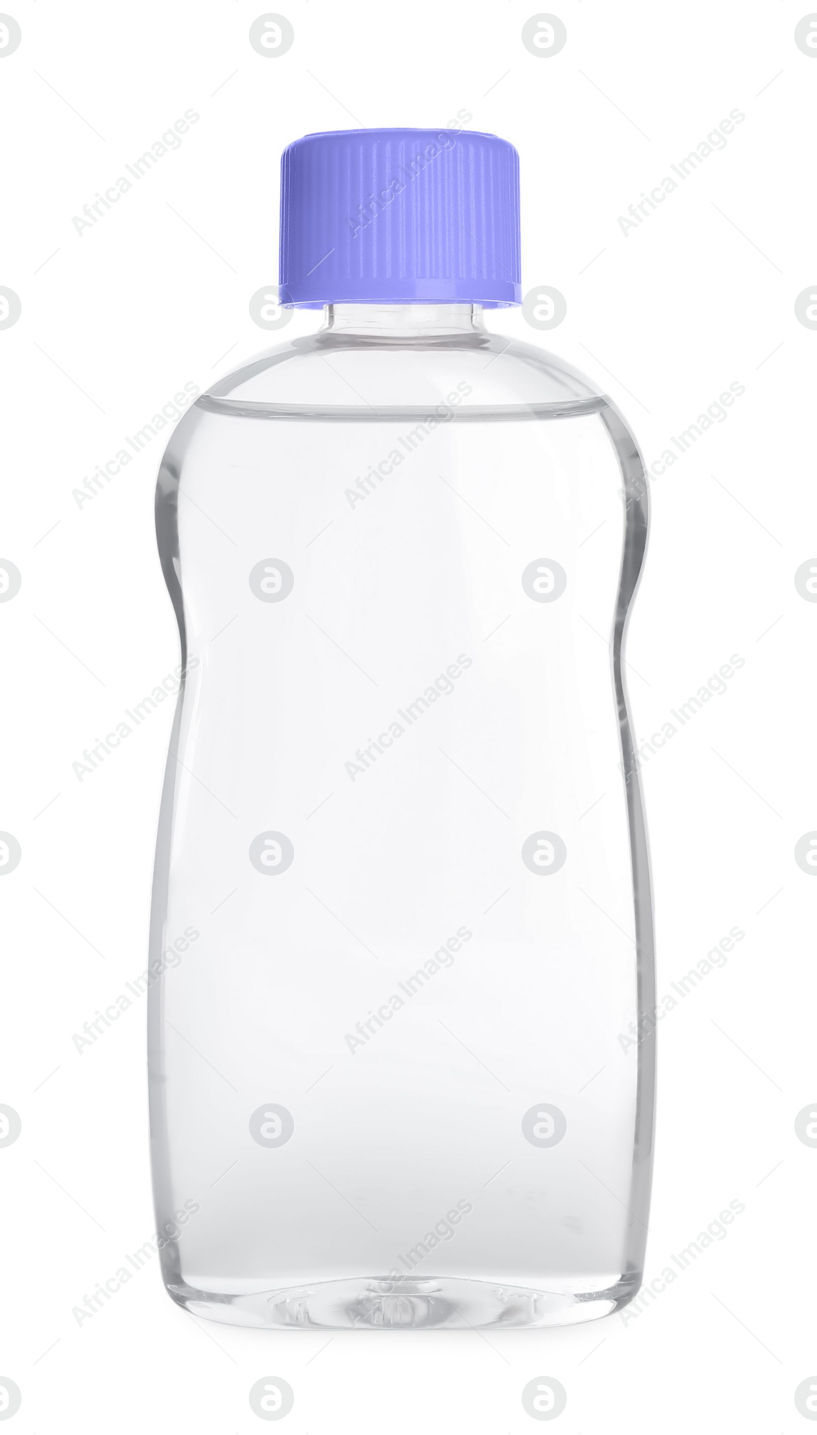 Photo of Bottle of baby oil isolated on white