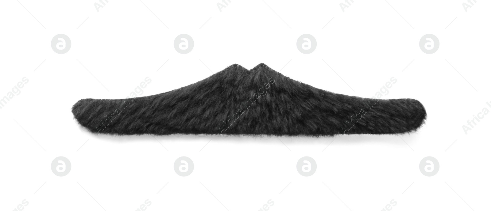 Photo of One funny fake mustache isolated on white, top view